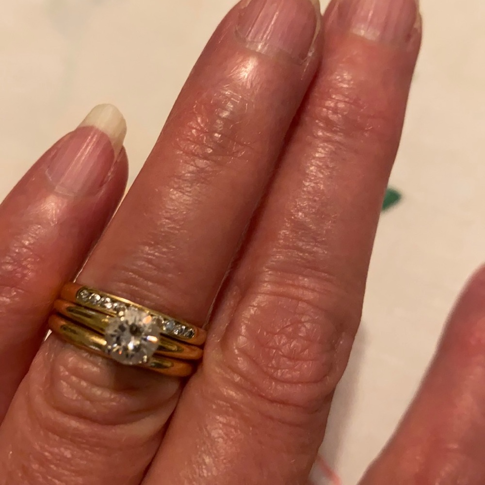 Gold and diamond rings
